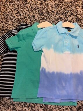 3 Polo by Ralph Lauren Light Blue to White Ombre Boys' Polo
